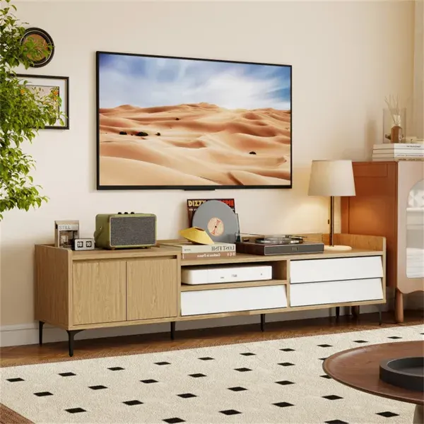 71 Entertainment Center with Drawers & Cabinet — photo 4