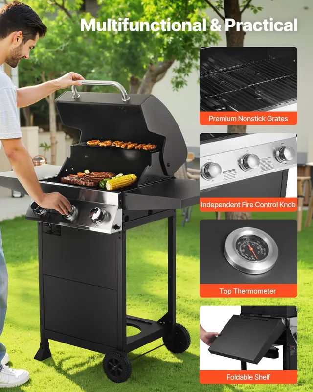 Gas Grill β 3 Burner Propane Gas Grill with Spacious 338 SQ.In β photo 2