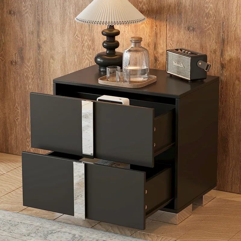 Elegant Nightstand with Metal Foot — photo 2