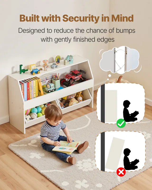 Toy Storage Organizer — Wooden Kids Bookshelf with Storage — photo 4