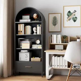 Metal Arched Bookshelf — Accent Arch Kitchen Pantry Cabinet
