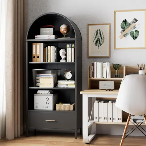 Metal Arched Bookshelf β Accent Arch Kitchen Pantry Cabinet