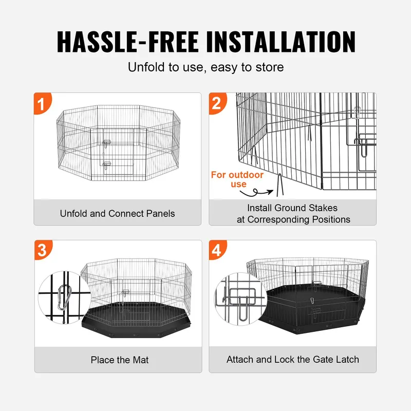 Dog Playpen — 8 Panels Foldable Metal Dog Exercise Pen — photo 6