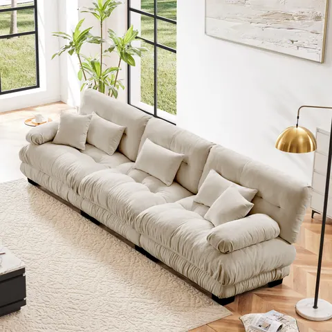 3-Seater Sectional Sofa Modular Deep Seat Sofa Couch