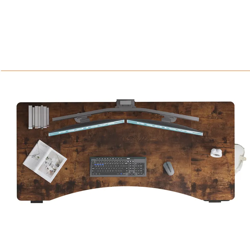 Dual Motor Curve Design Height Adjustable Electric Standing Desk — photo 4