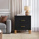 2 Drawer Nightstand — Premium Wood Storage with Elegant Fluted — photo 2