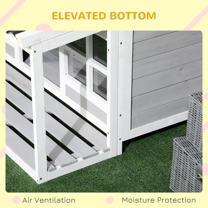 Wooden Dog House with Porch — Dog House Outdoor with Tilt Roof — photo 3