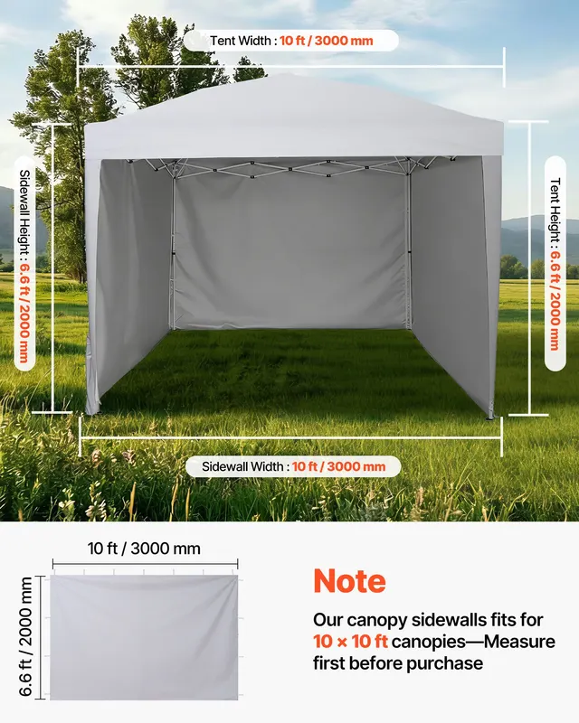 Canopy Sidewalls — Fit for 10 Ft Pop Up Canopy Tent — photo 4