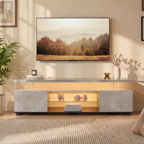 TV Stand for 55 Inch TV LED Gaming Entertainment Center Media