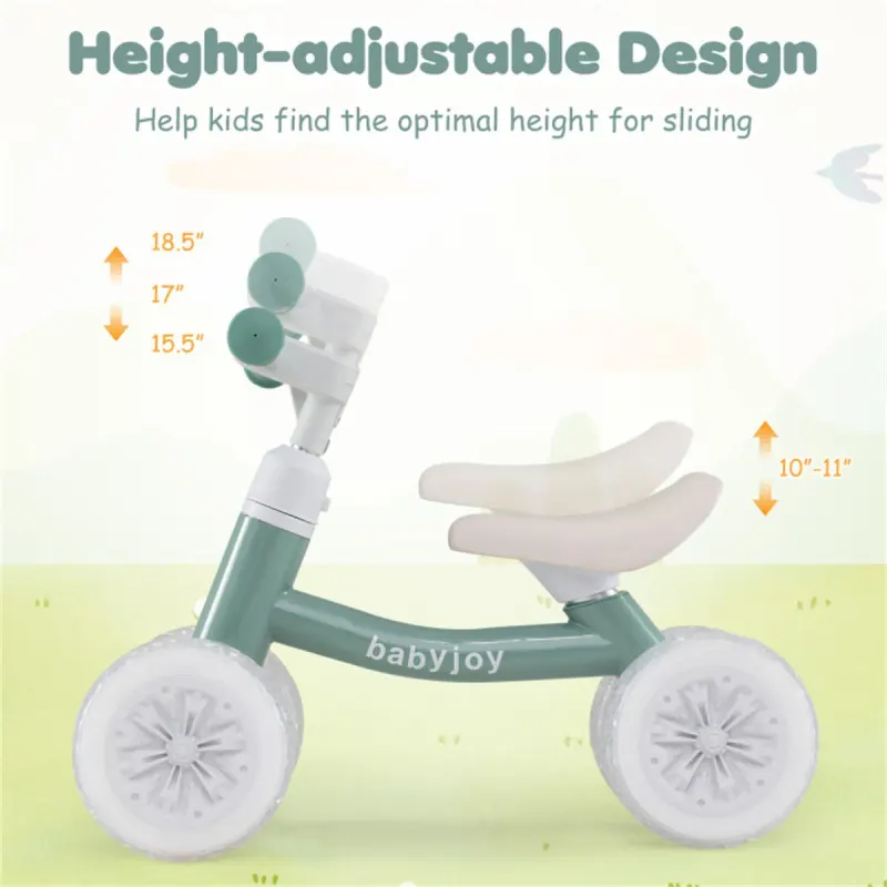 4 Wheel Kids Balance Bike with Light Up Wheels — photo 6