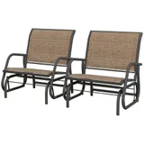 2 Pieces Outdoor Glider Chair — Steel Swing Chai with Curved — photo 1