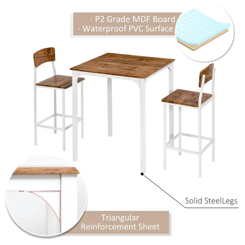 3 Piece Industrial Counter Height Dining Table Set β photo 7
