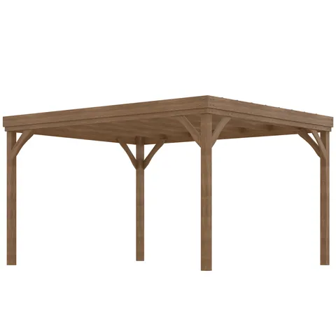 Outdoor Wooden Pergola — Grape Vine Gazebo with Concrete Anchors