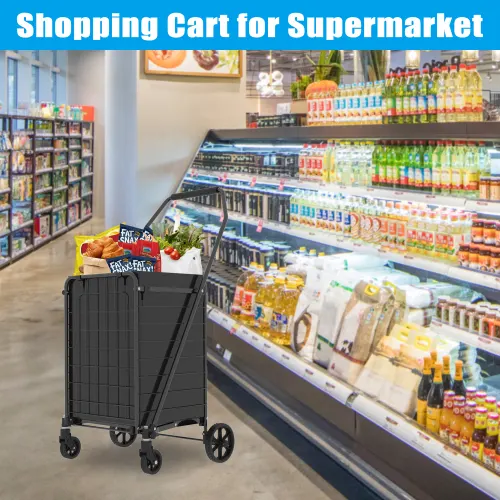 Shopping Cart with Shelf — Grocery Cart on Wheels — photo 2
