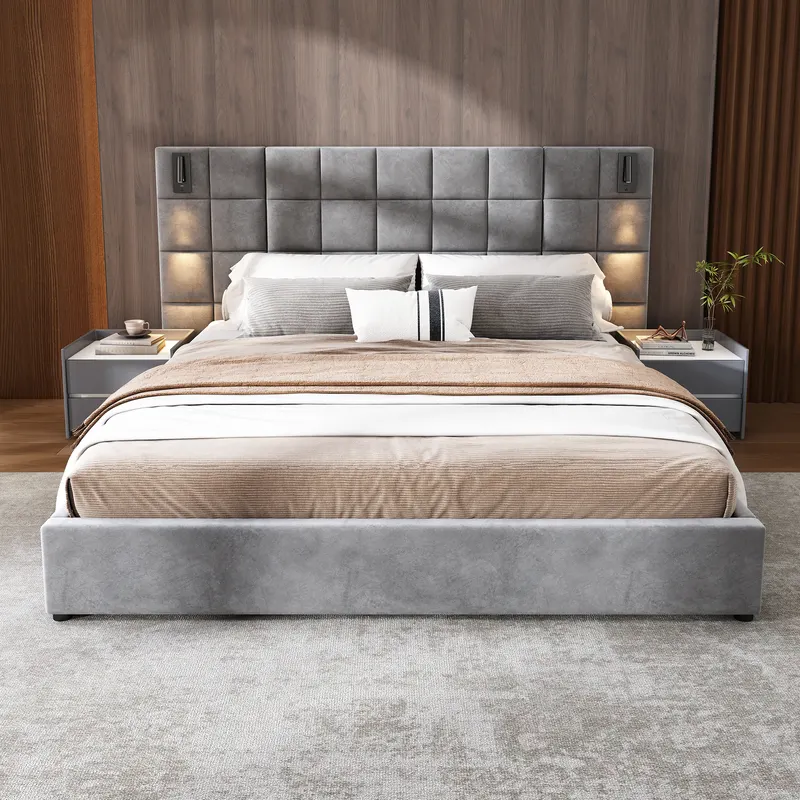 King Size Upholstered Bed Frame β photo 4