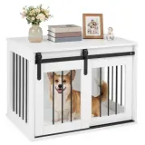 31.5" Dog Crate Furniture with Sliding Barn Door — photo 2