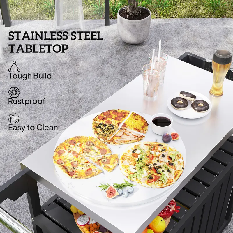 Outdoor Bar Cart with Storage — Stainless Steel Outdoor Bar — photo 3