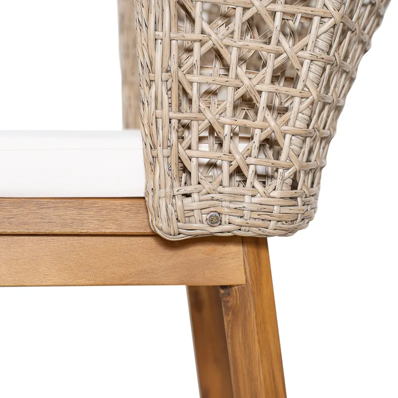 Outdoor Acacia Wood Bar Stools 4 PCS — photo 4