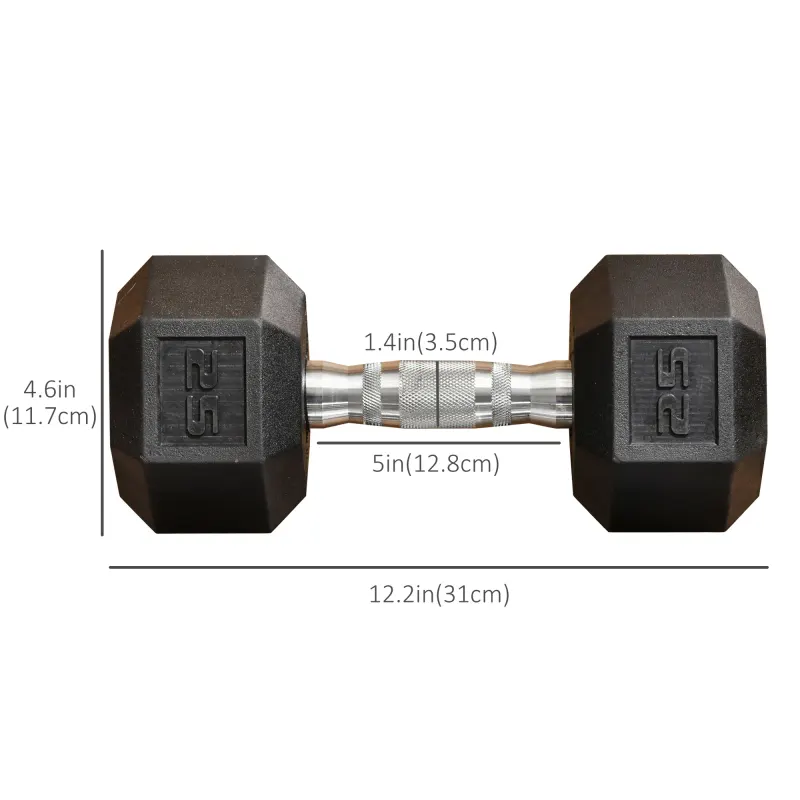 Rubber Dumbbells Weight Set β Total 50lbs(25lbs Each) Dumbbell β photo 5