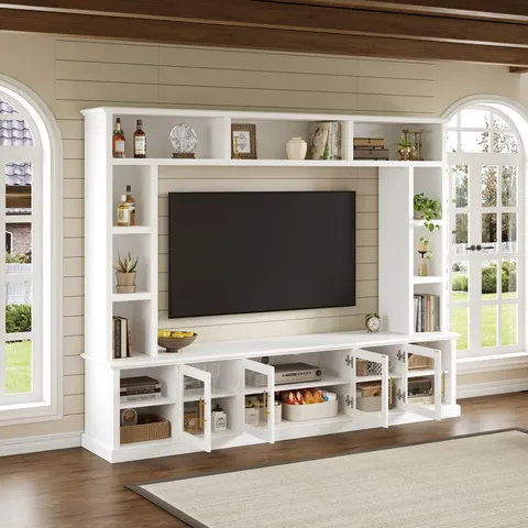 Entertainment Center Wall Unit for TVs Up to 80