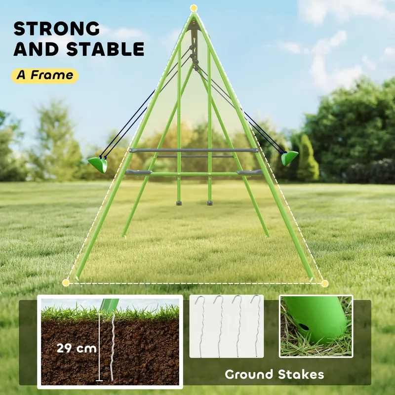 Metal Swing Set with Glider β Two Swing Seats and Adjustable β photo 6