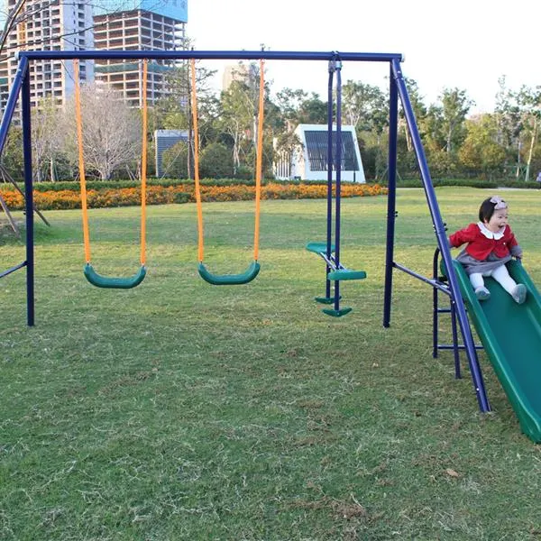 A-frame Metal Swing Set W Slide Blue — photo 2