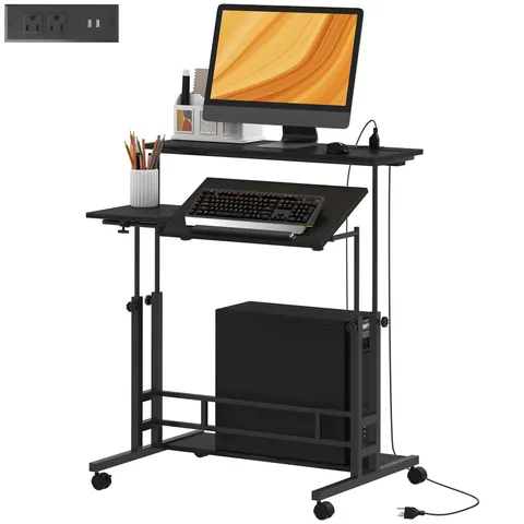 Adjustable Standing Desk with Power Outlets