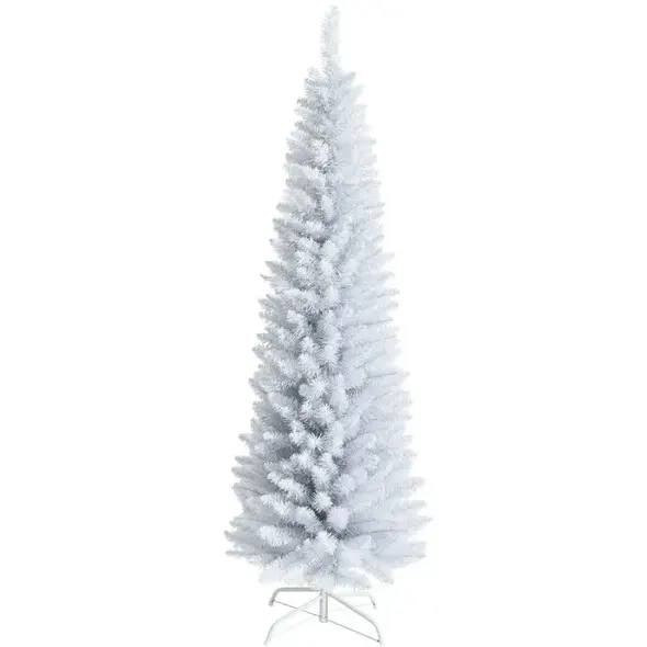 6 Feet Unlit Artificial Slim Pencil Christmas Tree with Metal β photo 6
