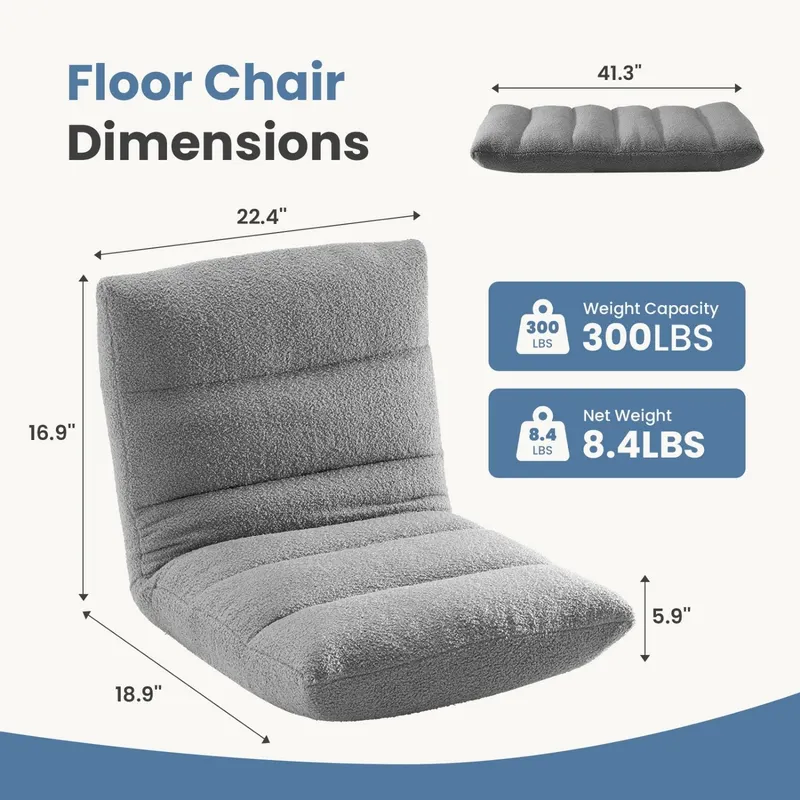 Adjustable Floor Chair with Memory Foam — photo 2