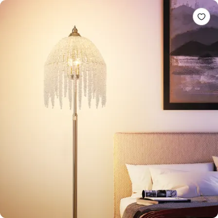 3-Light Elegant Crystal Floor Lamp Vintage Waterfall Design β photo 4