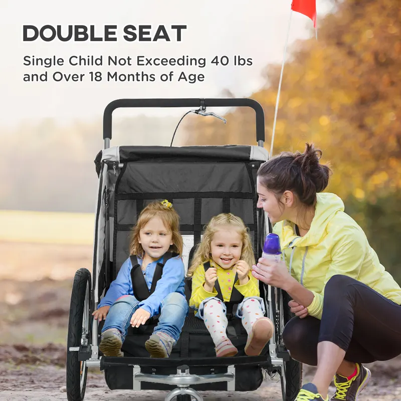 2-Seat Elite 360 Swivel Bike Trailer for Kids Bicycle Cargo — photo 6