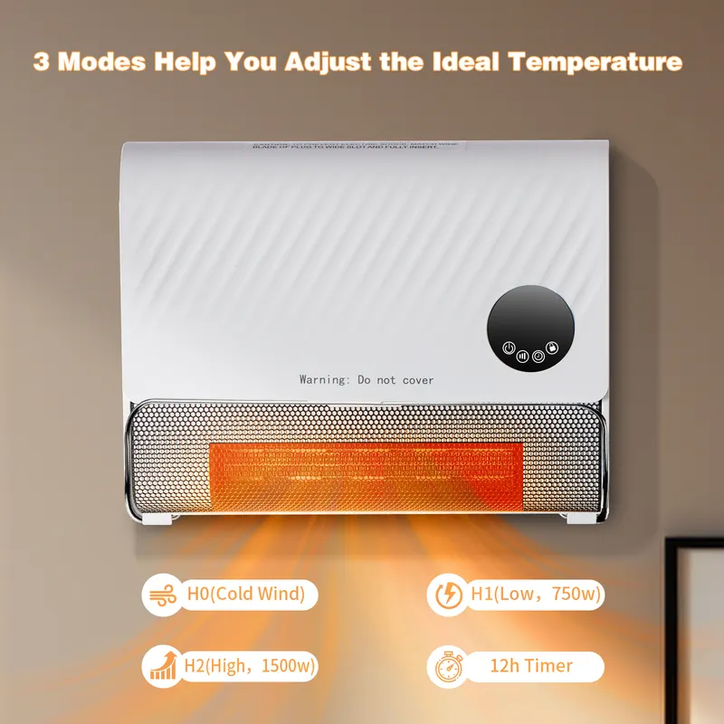 Smart Wall Heater — 1500W Fast Heating Electric Space Heater — photo 7