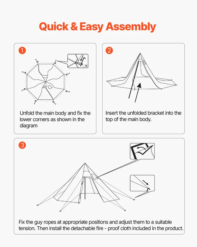 Hot Tent for 4 Persons — Portable Winter Tipi Tent with Stove — photo 4