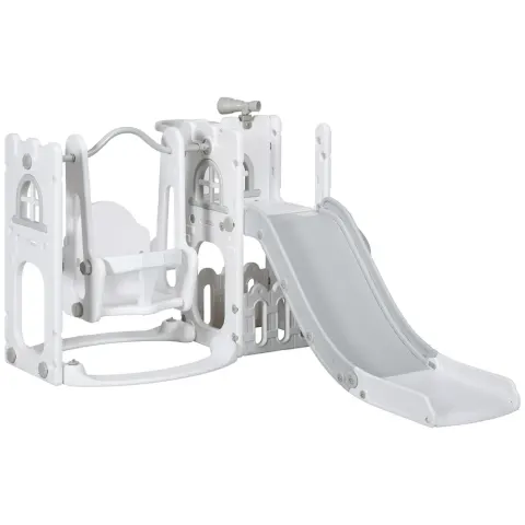 6-in-1 Slide and Swing Set Baby Swing Playset Indoor