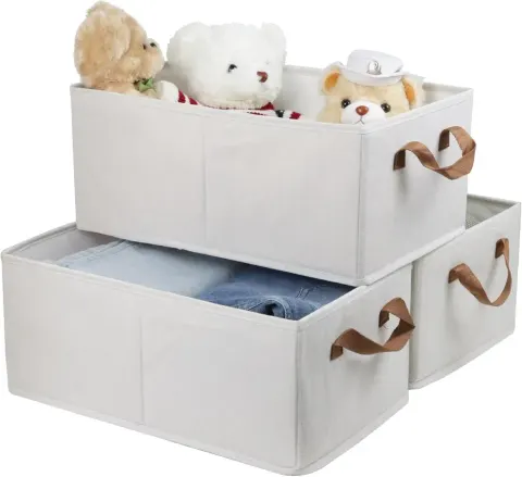 Pack of 3 Large Capacity Storage Bins Closet Organizer System