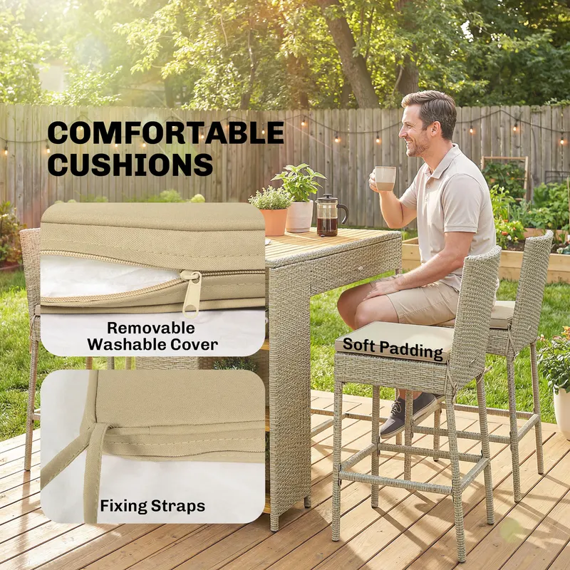 5 Piece Wicker Outdoor Bar Set β photo 6