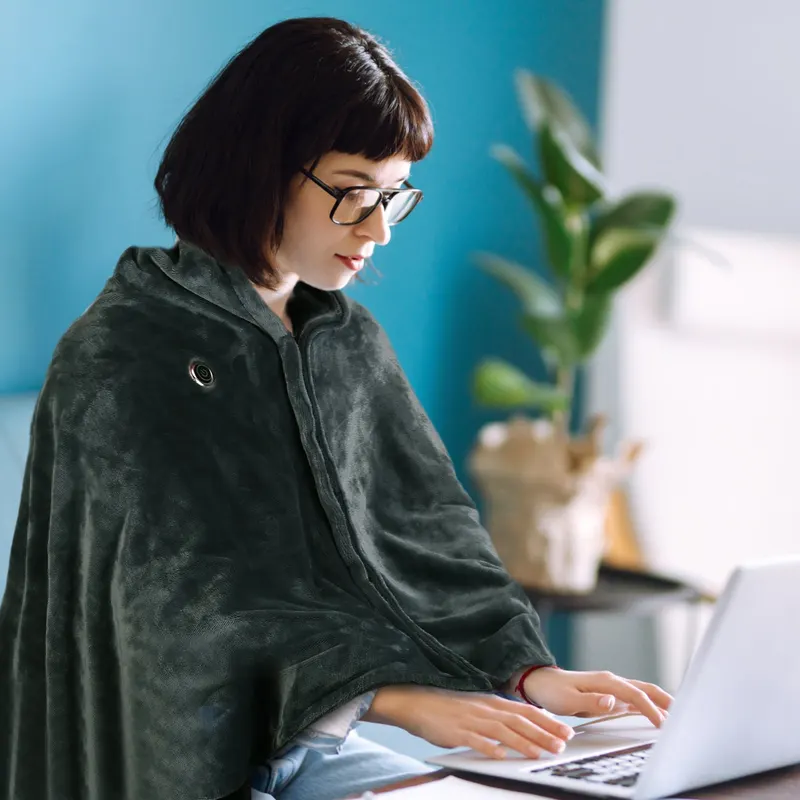 USB Heated Blanket Electric Heated Blanket Heated Poncho Shawl — photo 8