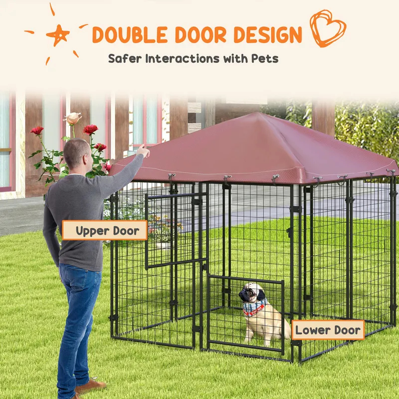 Dog Kennel Outdoor with Waterproof Canopy — photo 5