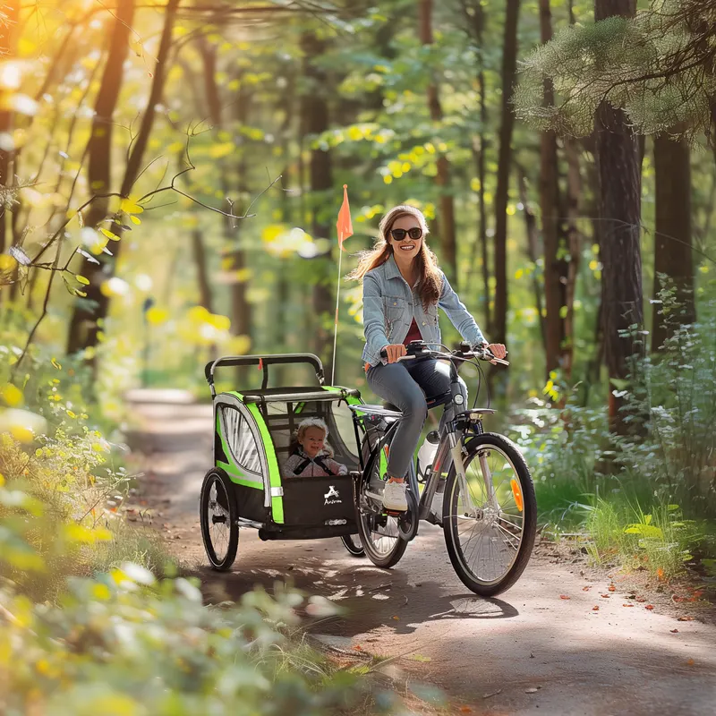 3-in-1 Bike Trailer for Kids — Running Stroller with 2 Seats — photo 2