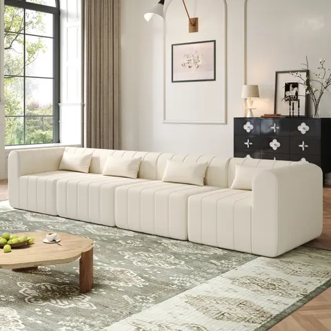 145.5 Inch Modular Full-compressed Sectional Sofa