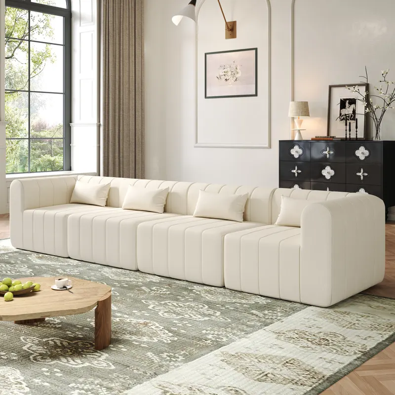 145.5 Inch Modular Full-compressed Sectional Sofa