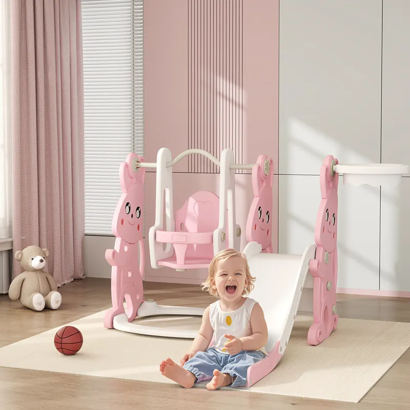 4 in 1 Toddler Slide and Swing Set with Climber — photo 2