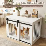 31.5" Dog Crate Furniture with Sliding Barn Door — photo 5