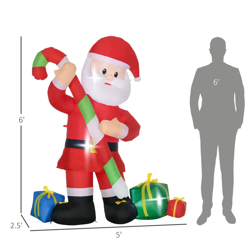 6ft Christmas Inflatables Outdoor Decorationss Decorations Santa — photo 3