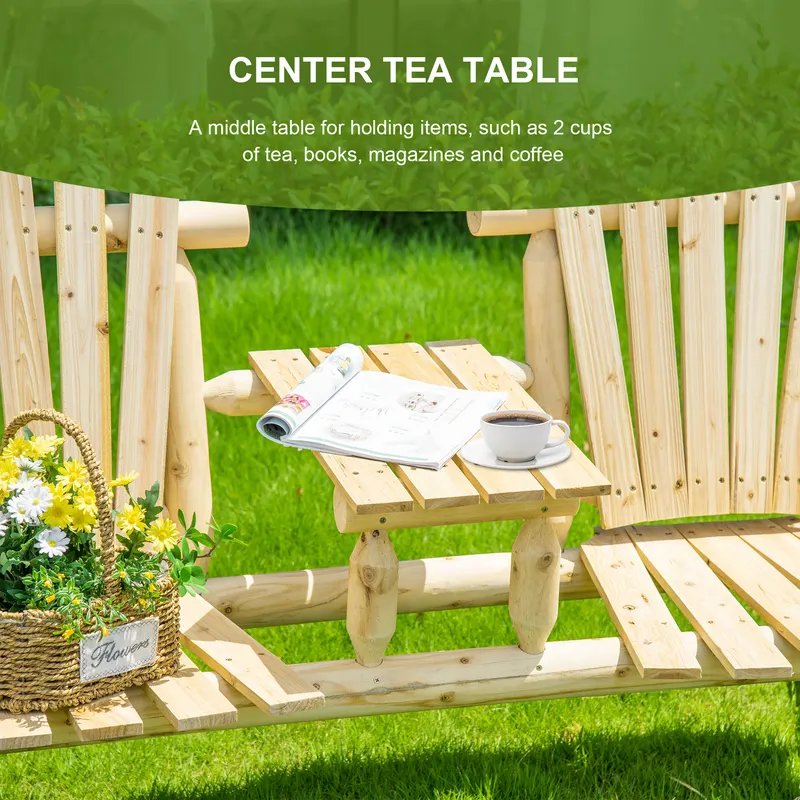 2-Seat Wooden Adirondack Chair — photo 8