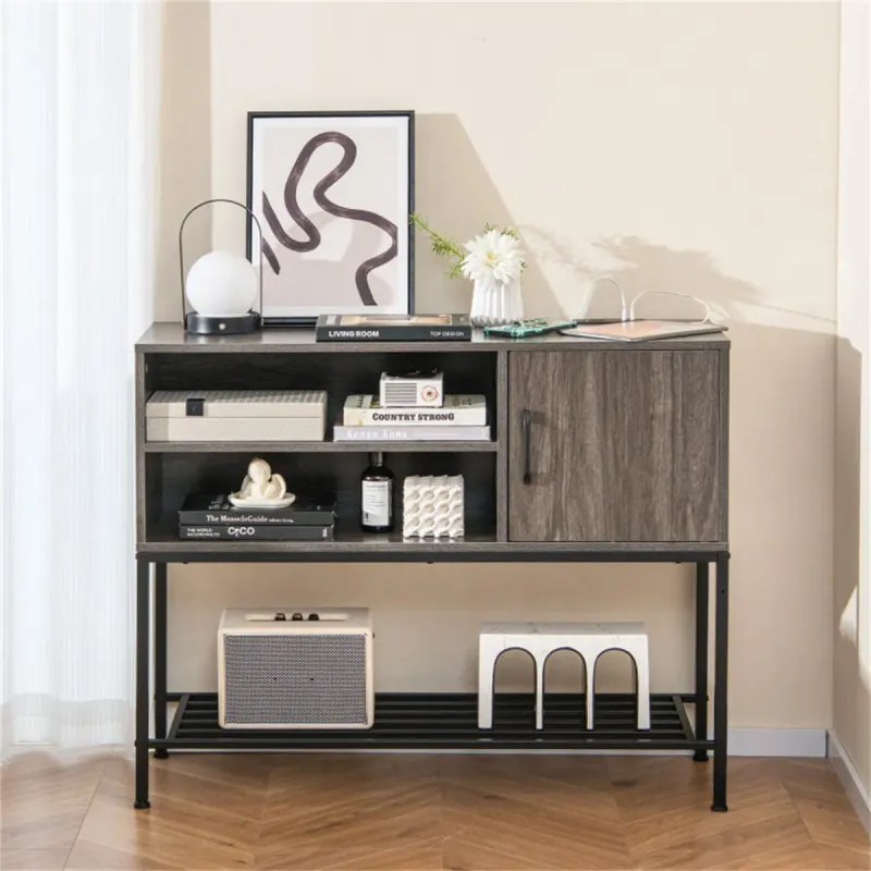 Rustic Brown Sideboard with 2 AC Outlets & 2 USB Ports β photo 6
