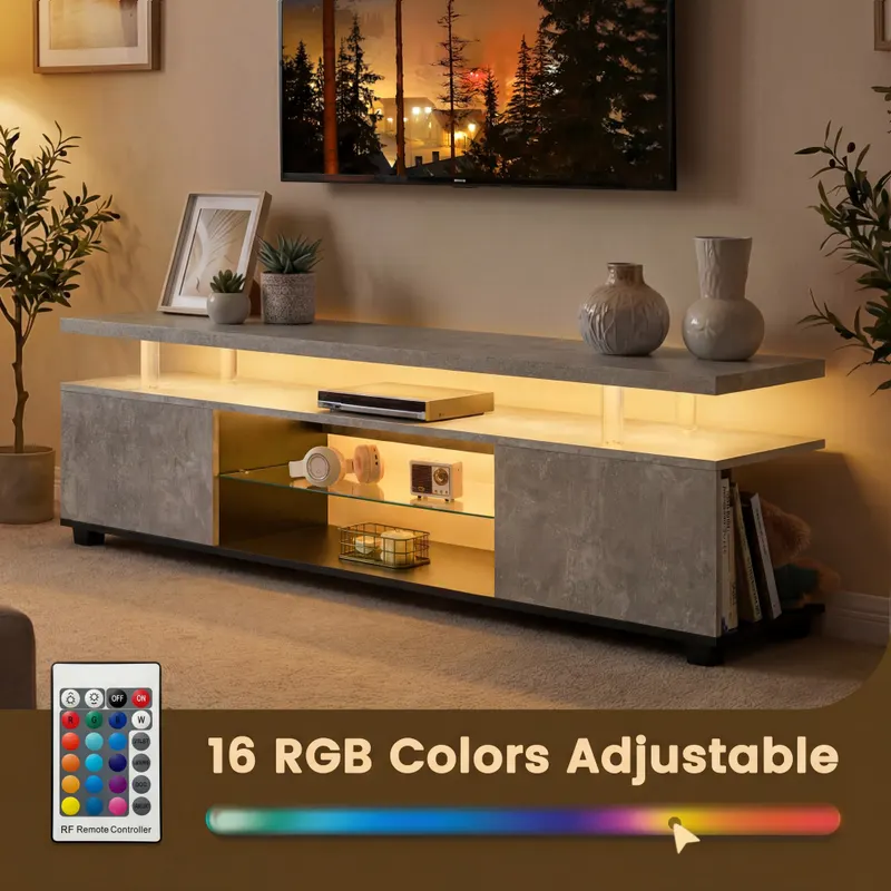 TV Stand for 55 Inch TV LED Gaming Entertainment Center Media β photo 3