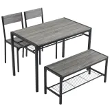 Dining Table Set for 4 — Kitchen Table with 2 Chairs and a Bench — photo 2