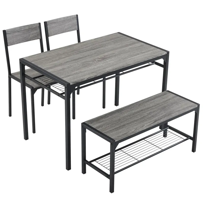 Dining Table Set for 4 — Kitchen Table with 2 Chairs and a Bench — photo 2