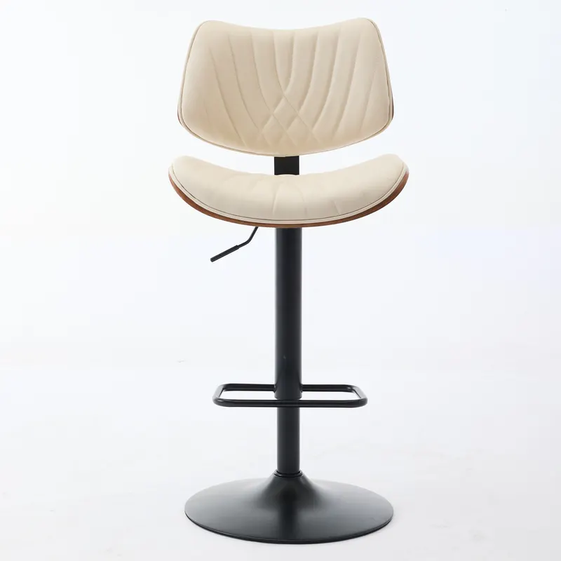 Walnut Bentwood Bar Stools Mid Century Modern Adjustable Counter — photo 3